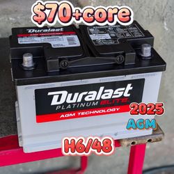 AGM Car Battery Group Size 48/H6