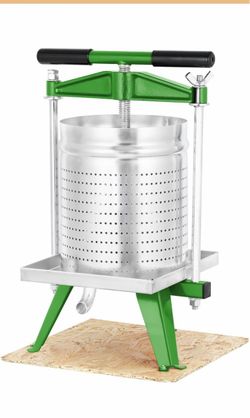 4 Gallon / 15L Mosakar Fruit Wine Press. All juice contact parts are AISI 304 Stainless Steel. Apple Grape Cider Press for Home Brewing