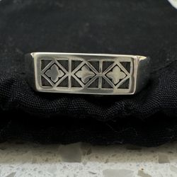 SERGE DENIMES Mens Silver Wren Ring Size W/11.5