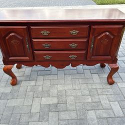 Solid Wood Cherry Sideboard Buffet Cabinet