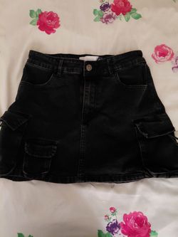 Black jean skirt