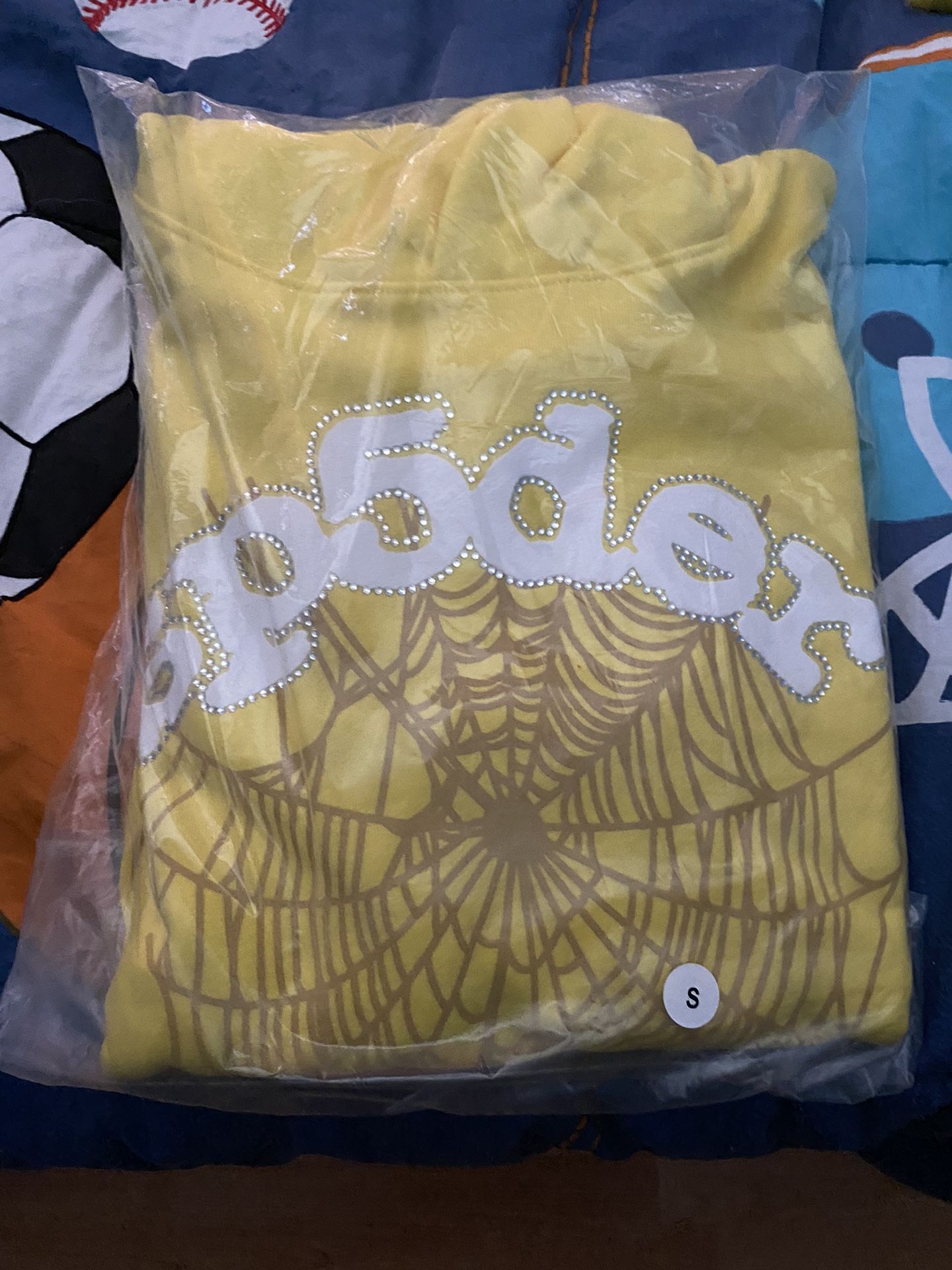 Yellow Sp5der Hoodie Small 