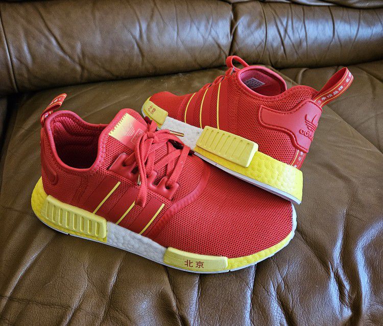 Men's Adidas NMD R1 Beijing Red Yellow White Size 9.5