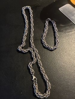 Byzantine Chain Necklace and Bracelet Set
