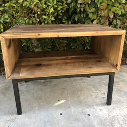 Modern Industrial Wood & Iron Nightstand or End Table 
