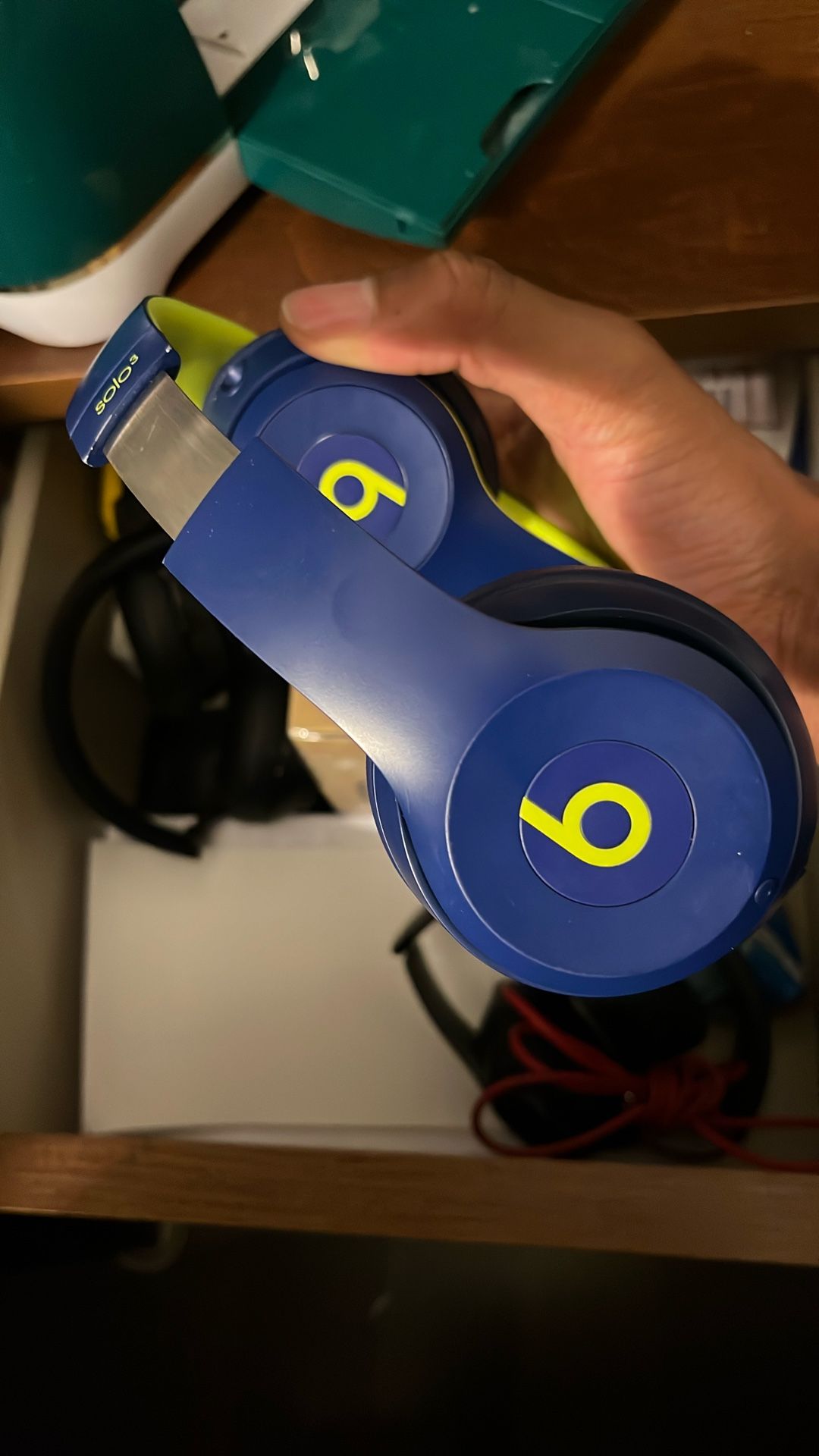 Beats Solo3 Wireless Blue/ Green  On Ear Headphones 