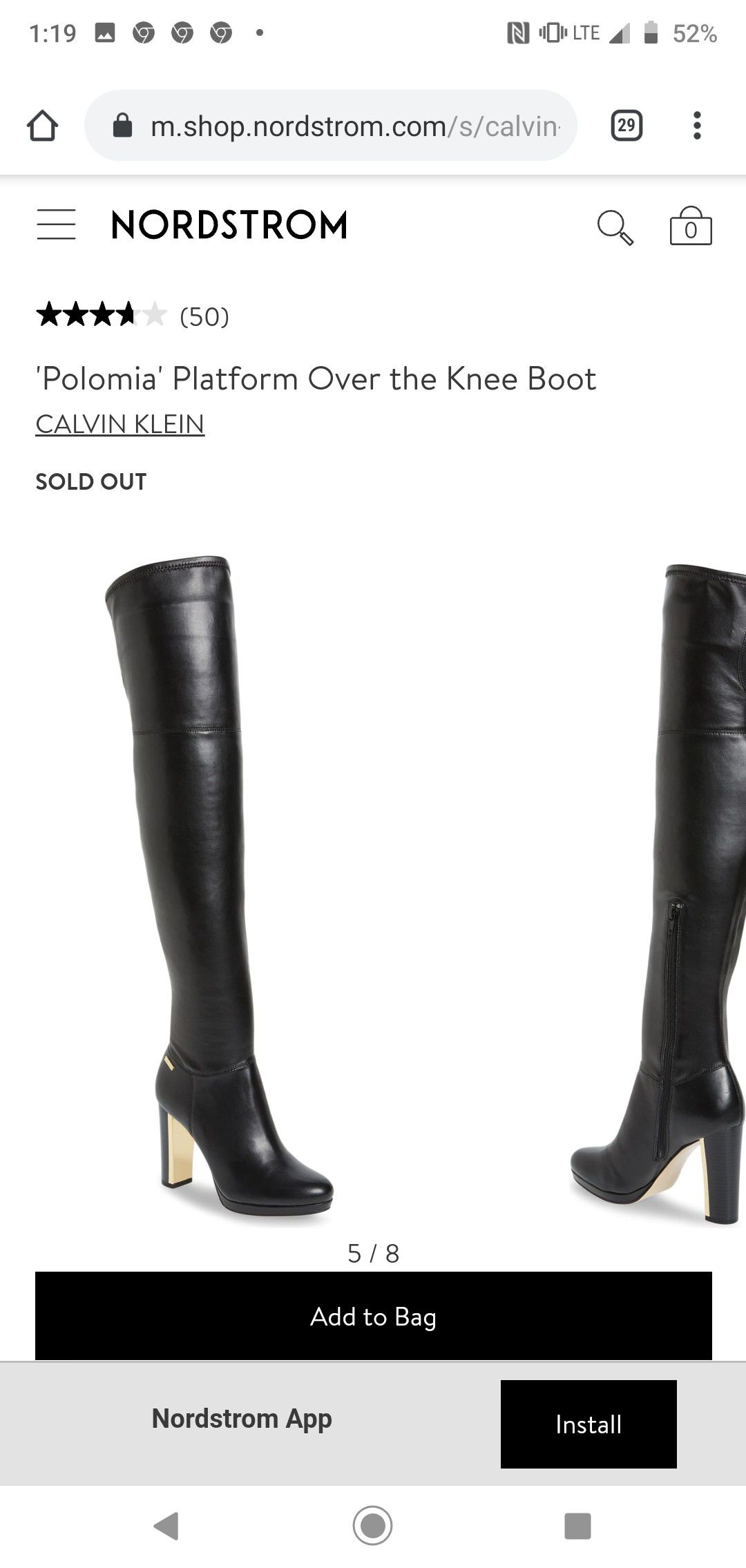 Brand New women's 7.5 Calvin Klein thigh high boots