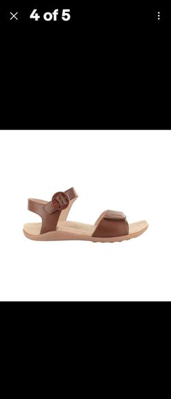 Strive Bay Womens Orthotic Leather Ankle Strap Sandal Tan Arch Support Comfort