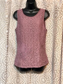 Banana Republic Women's Sleeveless Floral Blouse Full Zip Back Black M