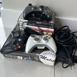 Xbox 360 W/3 Controllers And Games