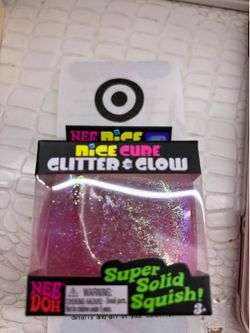 Needoh Pink Glitter Nice Cube Squishy Fidget Toy Authentic with Receipt