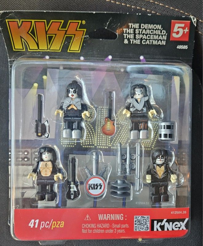 New In Box 2012 KISS K'nex Figures Demon Starchild Spaceman Catman 41 Piece Set - Not Lego