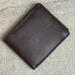 Brown Genuine Leather Bifold Wallet ID Window Card Holder Slim Billfold Men NEW