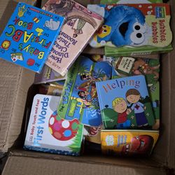 Box of baby and kids books