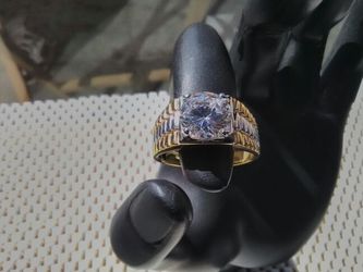 14k gold plated CZ ring size 10