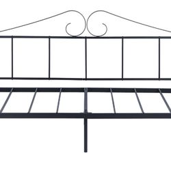 Twin Black Metal Daybed With Mattress 