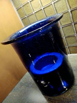 Vintage Hand Blown Glass Hurricane Candle Holder