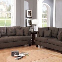 Brand New Black Coffee Sofa And Love Seat 