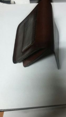 Genuine leather one pocket wallet