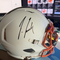 Jerry Jeudy Autographed Cleveland Browns White Full Size Speed Helmet