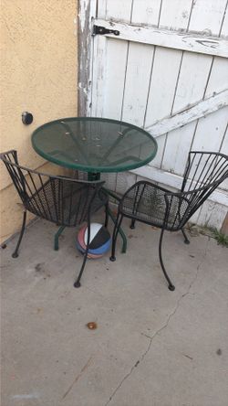 Metal table and chairs