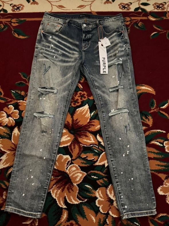 Gary/ White Purple Jeans