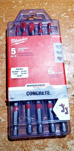 Milwaukee SHOCKWAVE 5-Pc Carbide Hammer Drill Bit Set
