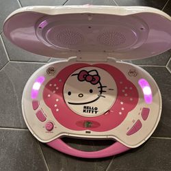 HELLO KITTY PORTABLE CD PLAYER & KARAOKE SYSTEM- no microphone Good working condition As pictured Microphone port not tested but all other functions a
