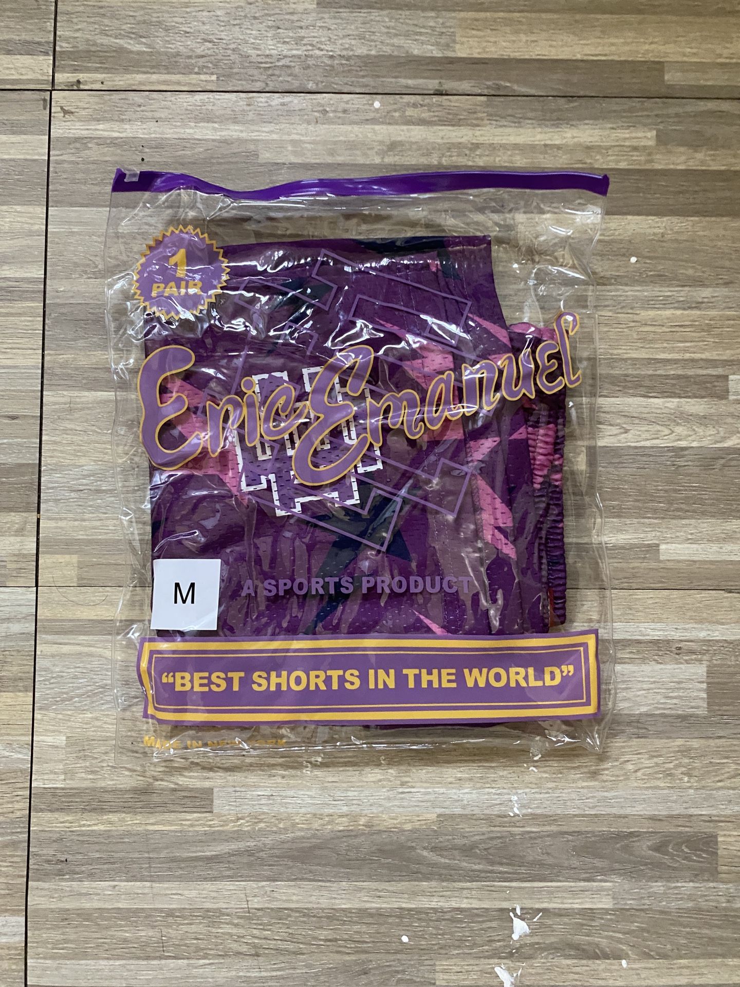 Bape x EE purple shorts