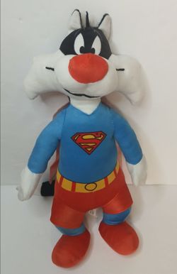 Looney Tunes Cartoon Super Hero Costume Superman Sylvester Plush Toy