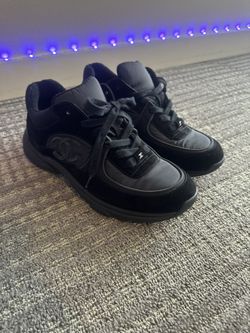 Chanel Black Suede and Fabric CC Low Top