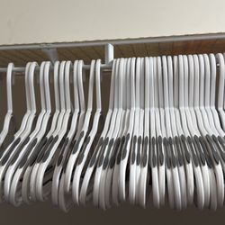 60 White Non Slip Hangers