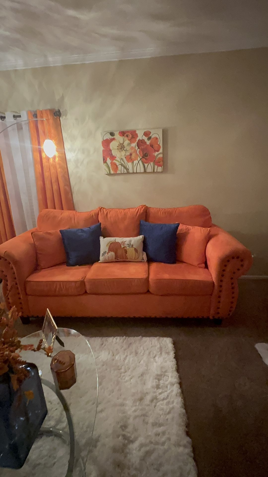 Beautiful Orange Living Room Set