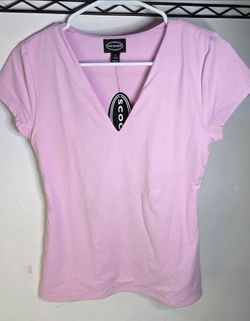 Scoop Orchid Rose V-neck Contour Top Womens Small (4-6)