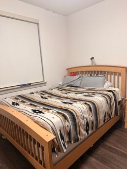 Full Size Wood Bed Frame with Headboard