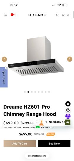 Dreame hz601 pro chimney range hood