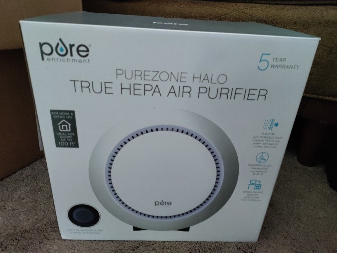 PureZone™ Halo 2-in-1 Air Purifier! New in Box! l