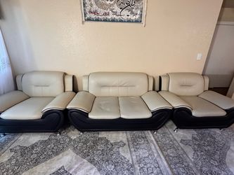 3-Piece Leather Sofa Set