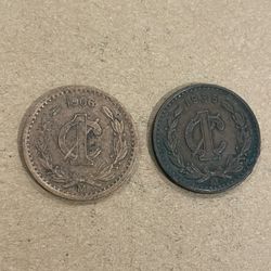 1906 & 1935 Mexican 1 Centavo Coins