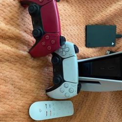 PS5 With 2 Remotes and Extended Storage