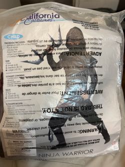 Ninja costume- Lods size Large 10-12 y