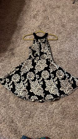 Black and Gold Floral Dress SZ XS/S