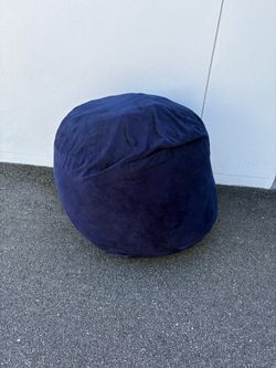 Navy Blue Suede Bean Bag Chair