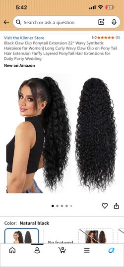 22“ Wavy Synthetic Ponytail Extension