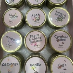 Candles— Baleid Flower Scented-Gift Set of 12 Pack Bulk Natural Soy Wax 4 OZ