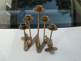 5 Tier Peg Votive Cup Candle Holder Adjustable Gold has some light rust Vintage HOMCO Gold Tone Metal "Adjustable" Candelabra 5 Tier Peg Votive