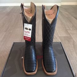 Ariat Relentless Winner's Circle Caiman Belly Western Boots Black Mens 8.5D