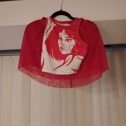 Punk Tank Top With Red Skirt ,Small Size