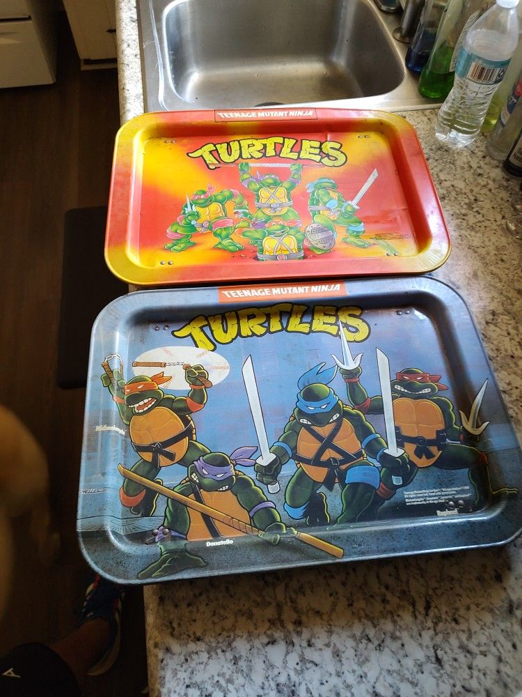 Two Teenage Mutant Ninja Turtle TV Trays