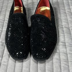 NEW MENS RED SOLES BLACK SEQUIN DRESS SHOES SIZE 7